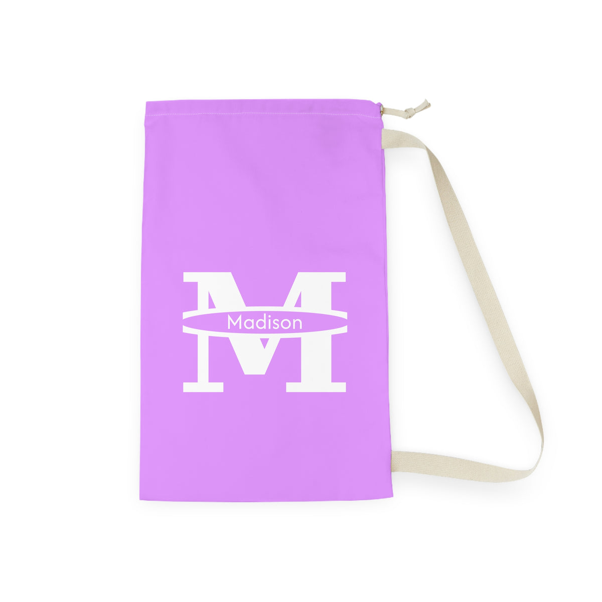 Personalized Monogram M Laundry Bag Personalized Initial Drawstring