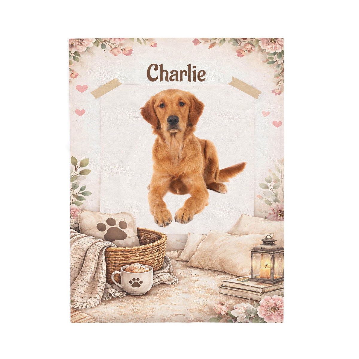 Custom Pet Blanket with Photo & Name  Personalized Dog Blanket  Cat Photo Throw  Sherpa Plush Pet Memorial Gift  PET1