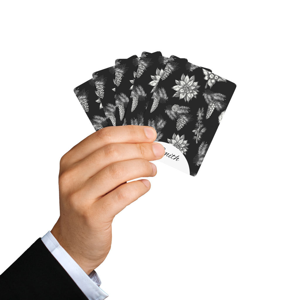 Personalized Family Name Poker Playing Cards – Botanical Floral Design