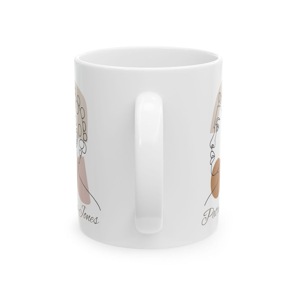 Personalized Name Line Art Mug – Minimalist Woman Coffee Mug Gift