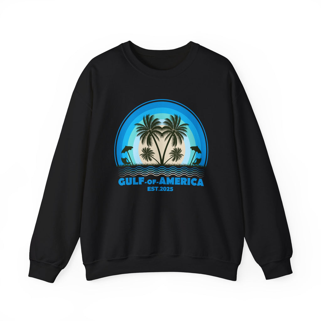 Gulf of America Sweatshirt – Coastal Palm Tree Graphic