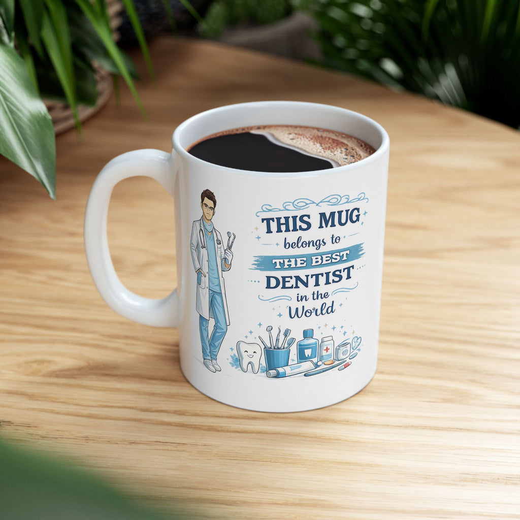 Best Dentist Mug This Mug Belongs To The Best Dentist in the World, Dentist Coffee Mug Gift