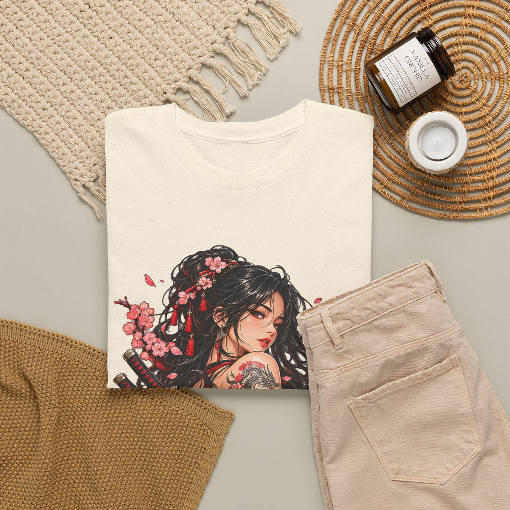 Japanese Samurai Girl T-Shirt – Dark Anime Warrior Graphic Tee