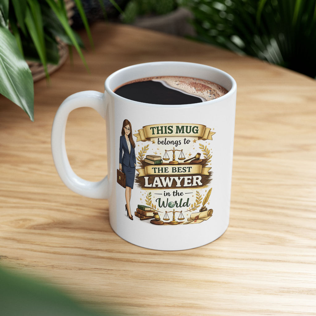 Best Lawyer Mug This Mug Belongs To The Best Lawyer in the World, Attorney Coffee Mug Gift, Law Office Cup
