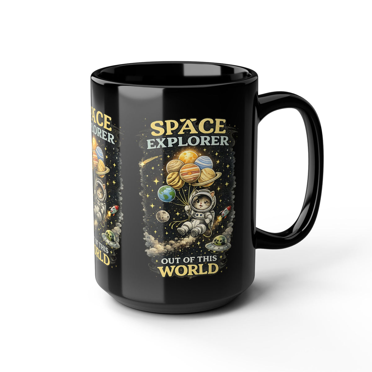 Space Explorer Cat Mug Cute Astronaut Kitty Coffee Cup Out of This World Gift