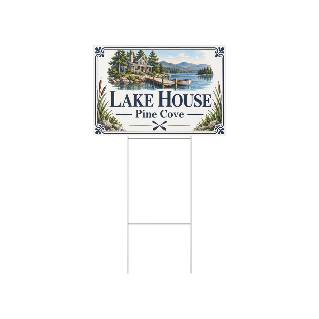 Personalized Lake House Yard Sign – Custom Lakefront Property Sign Y8