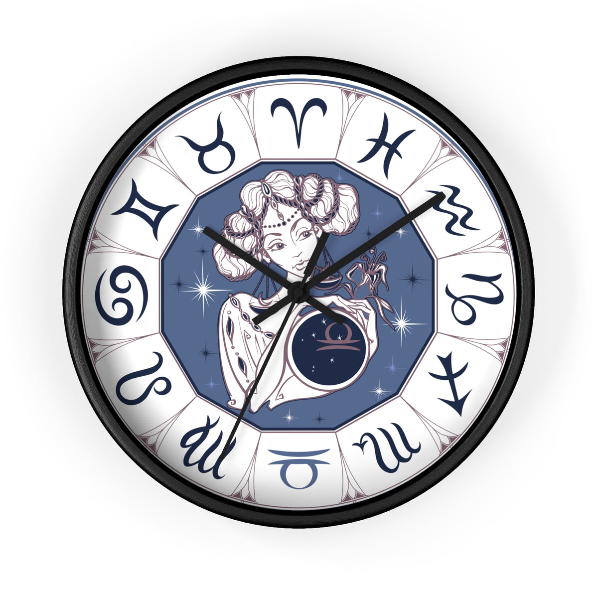 Zodiac Aries Illustration Wall Clock | Astrological Symbols Timepiece