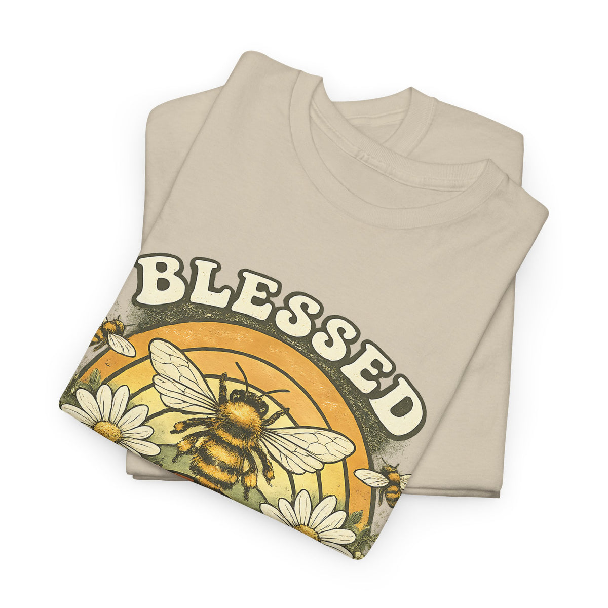 Blessed Bee T-Shirt – Christian Faith & Floral Bee Graphic Tee