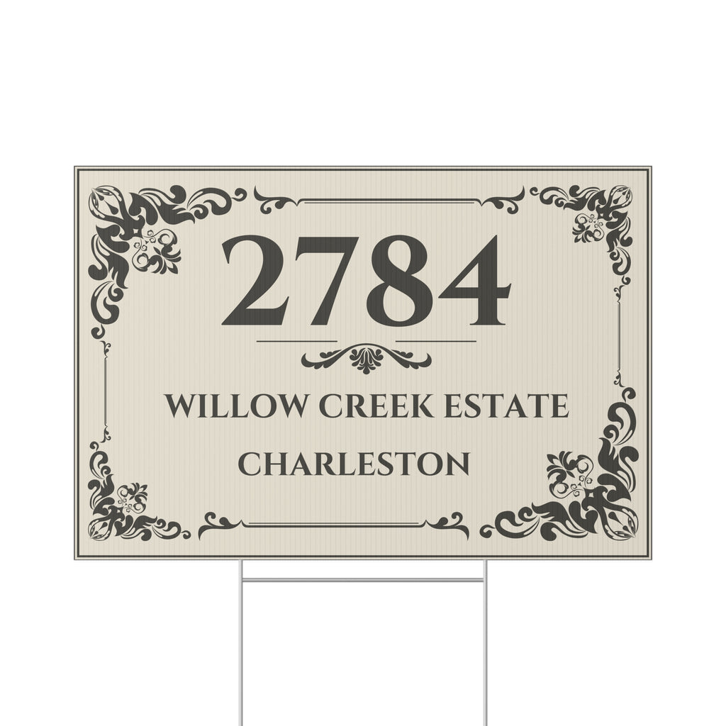 Personalized Estate Yard Sign – Custom House Number & Property Name – Y3