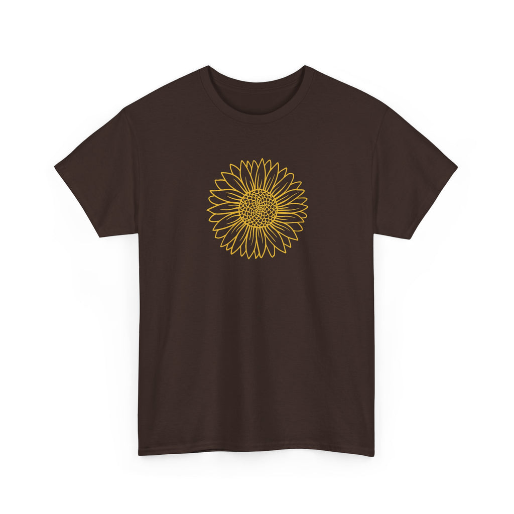 Minimal Sunflower T-Shirt – Floral Line Art Graphic Tee