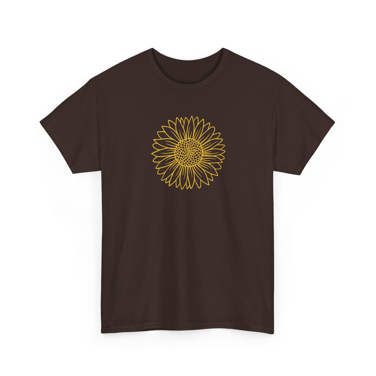 Minimal Sunflower T-Shirt – Floral Line Art Graphic Tee