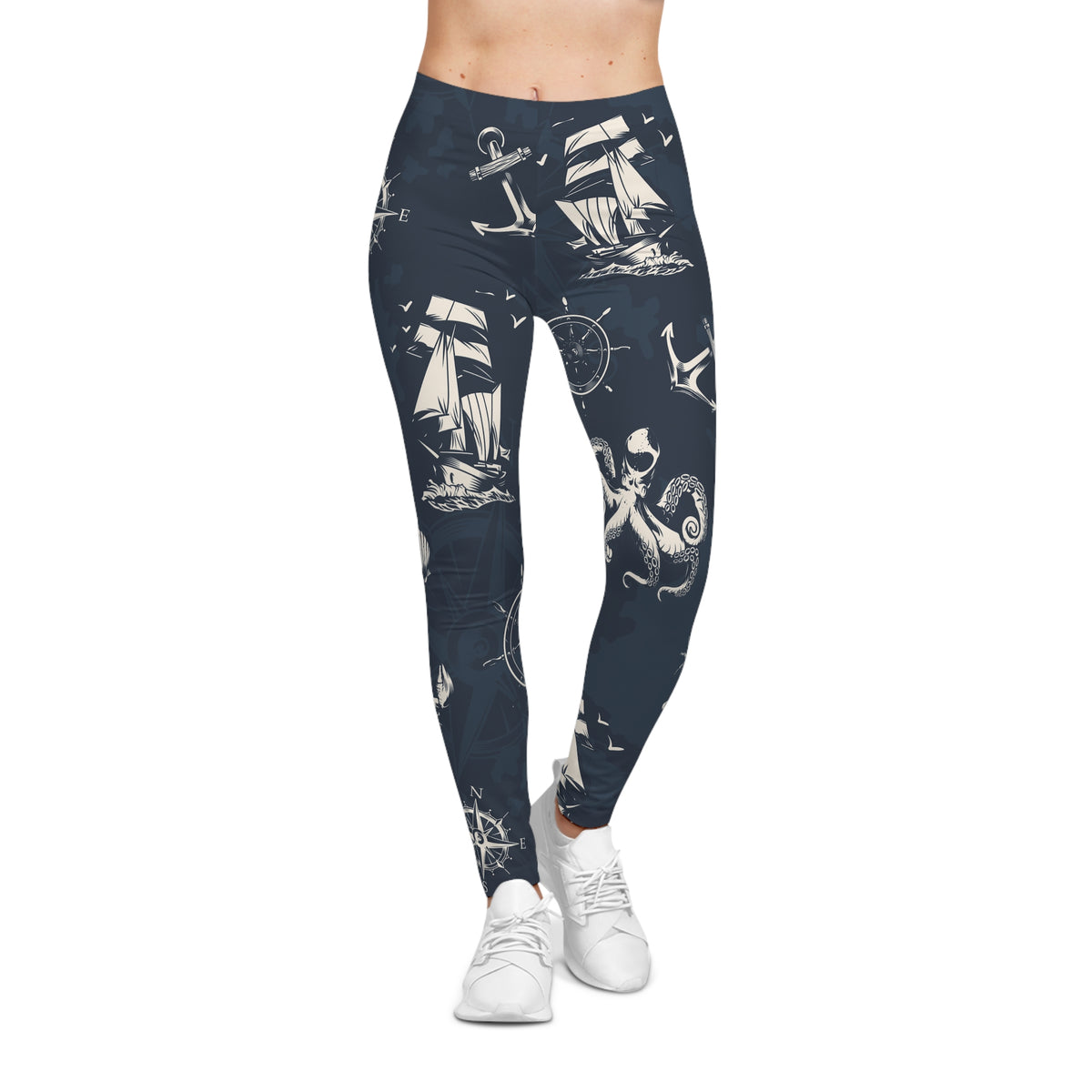 Nautical Adventure Leggings – Sailboat & Ocean Print