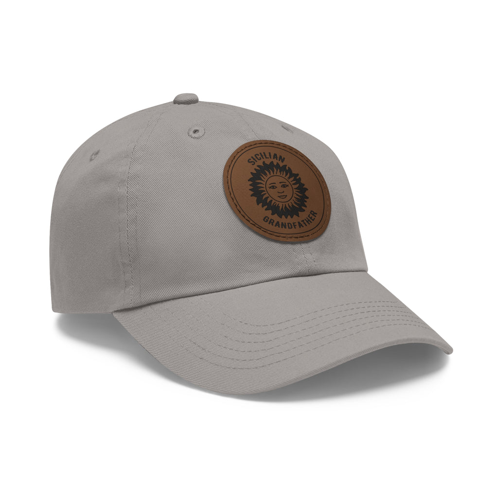 Sicilian Grandfather Leather Patch Hat – Italian Grandpa Gift Baseball Cap