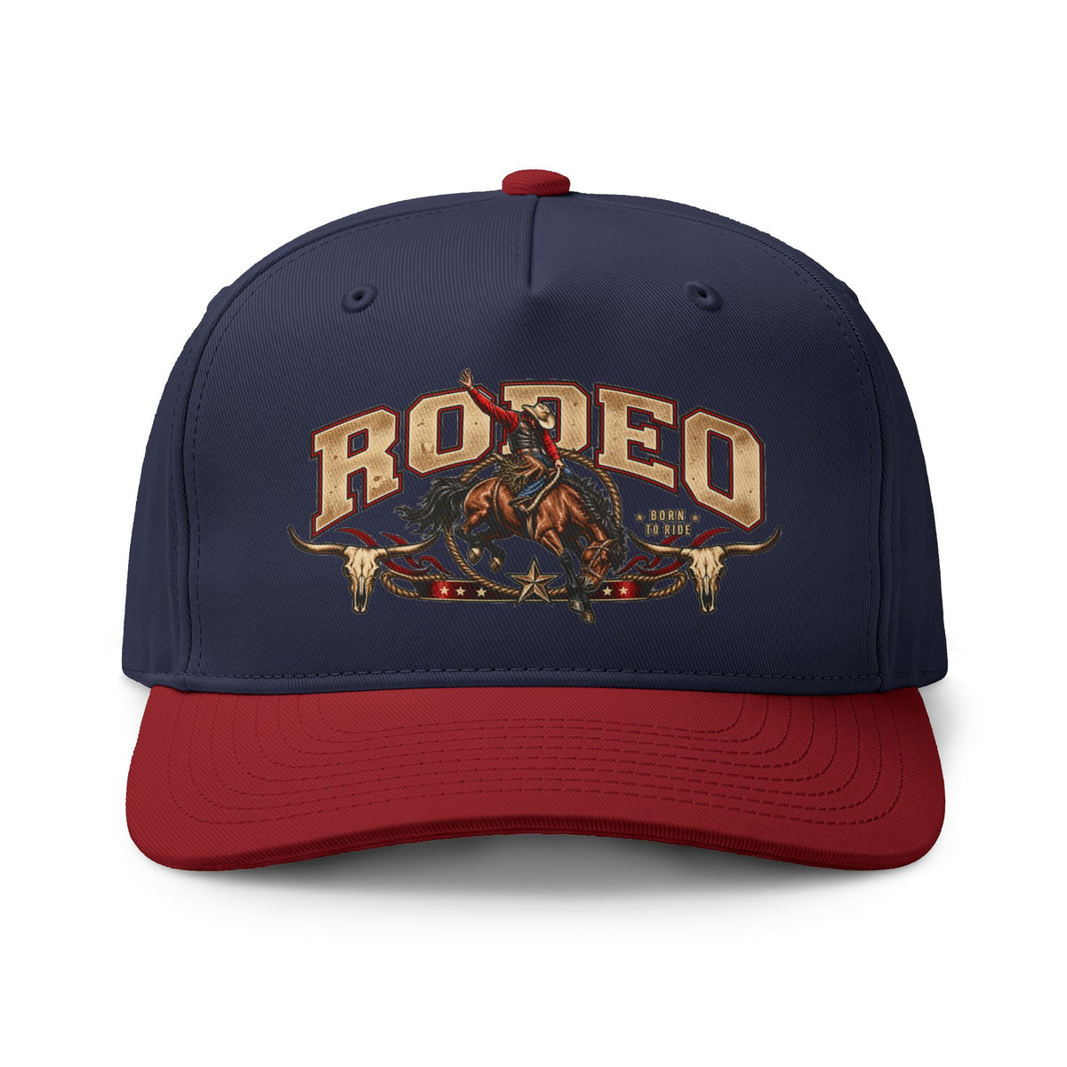 Rodeo Two-Tone Cap – Western Bull Rider Cowboy Hat
