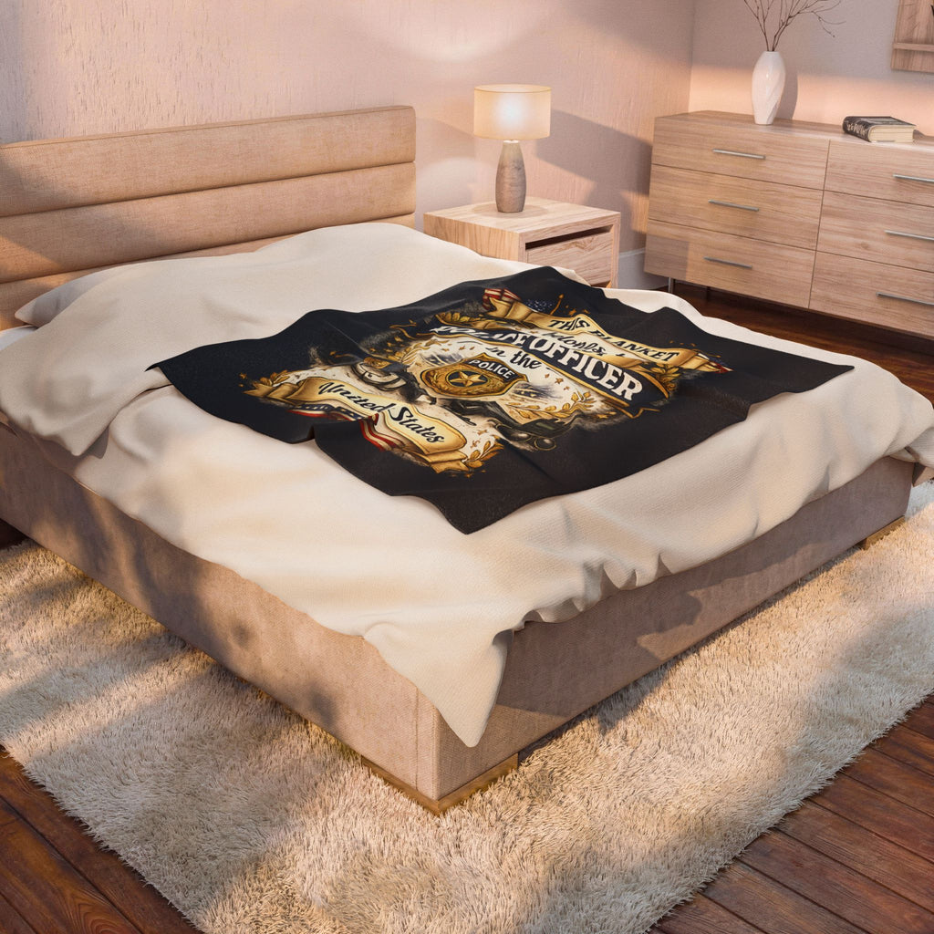Best Police Officer Blanket  Gift for Police Officer  Patriotic Law Enforcement Throw  USA Officer Appreciation Gift