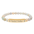 Personalized Natural Stone Bracelet – Custom Name & Sun