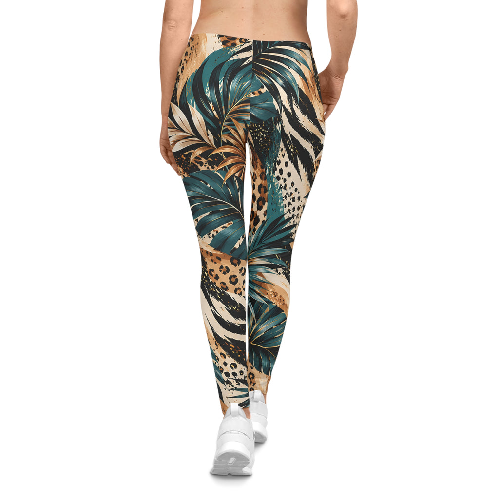 Tropical Leopard Leggings – Botanical Animal Print