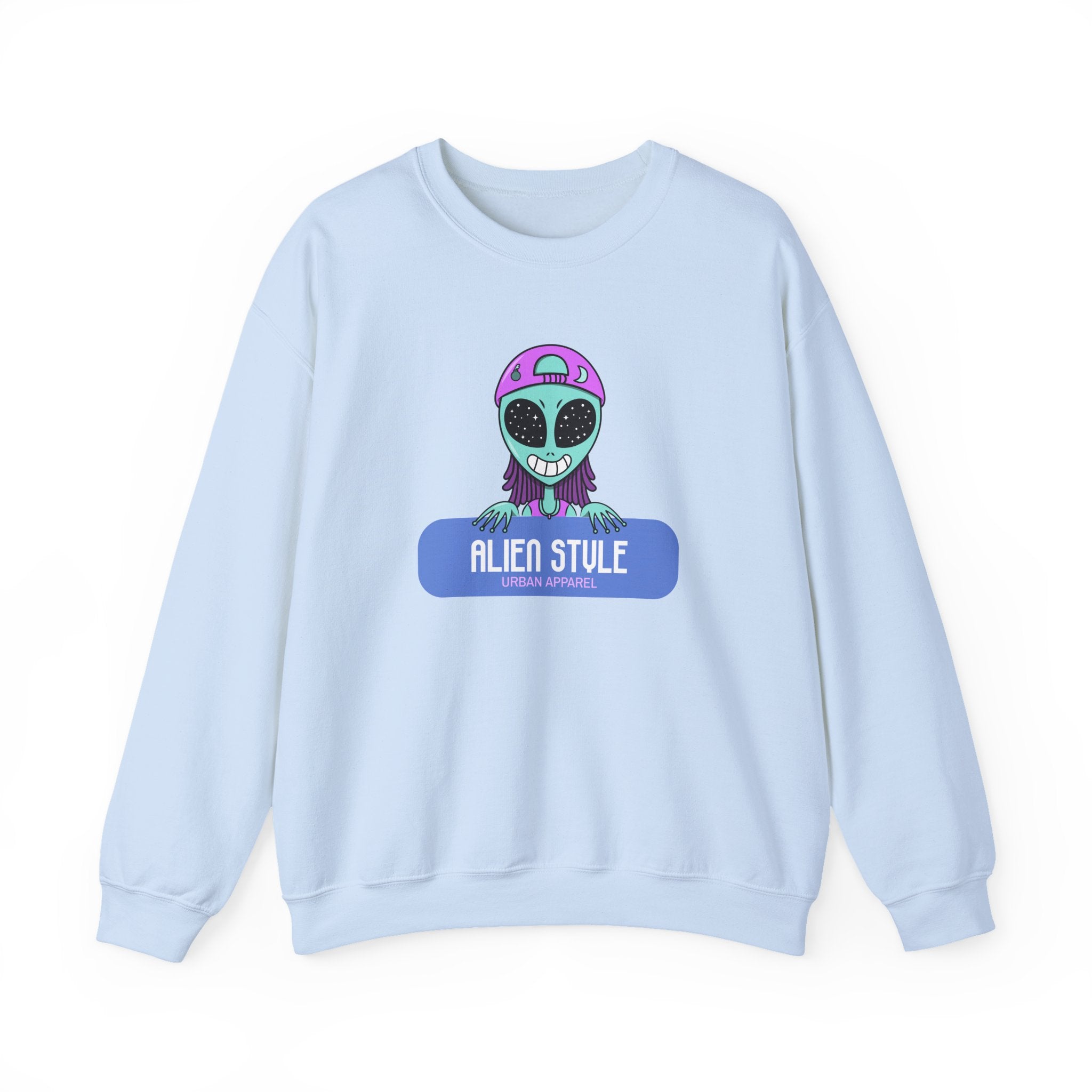 Alien Style Urban Sweatshirt, Unisex Crewneck, Streetwear Fashion, Comfy Gift, Casual Style, Cool Graphic Apparel