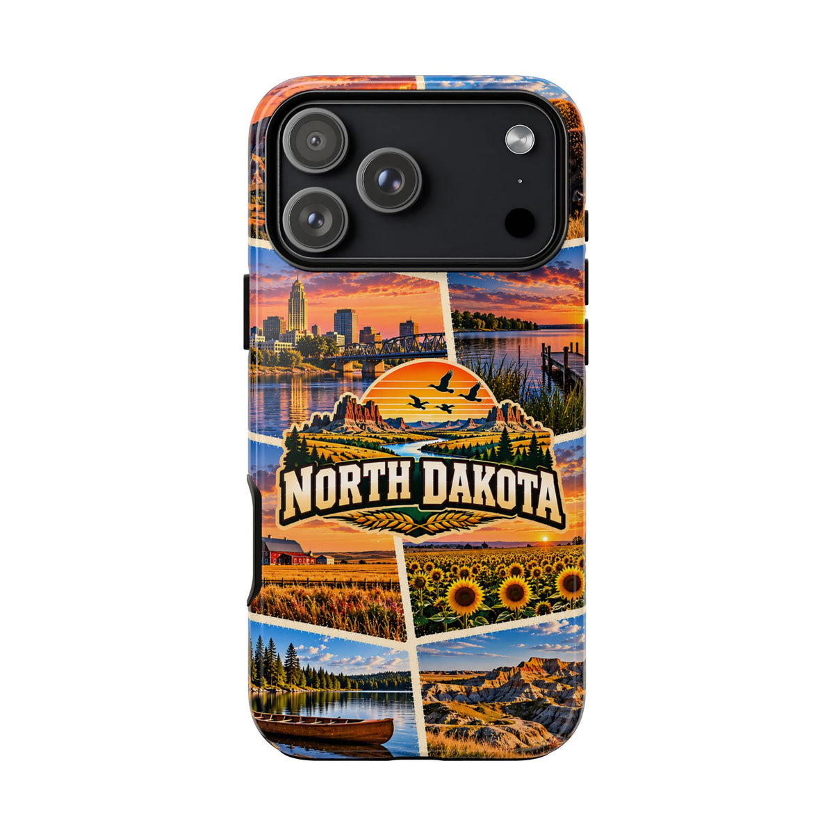 North Dakota Tough Phone Case – Badlands & Bison Collage