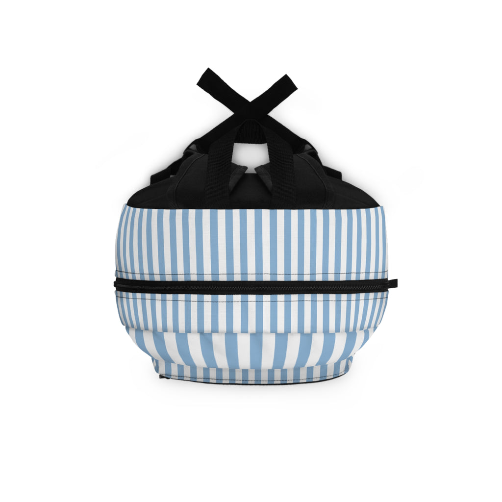 Nautical Striped Backpack – Blue & White Compass Graphic Backpack