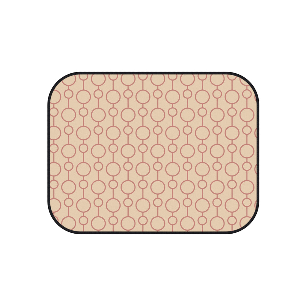Beige Geometric Car Floor Mats – Minimal 4-Piece Set