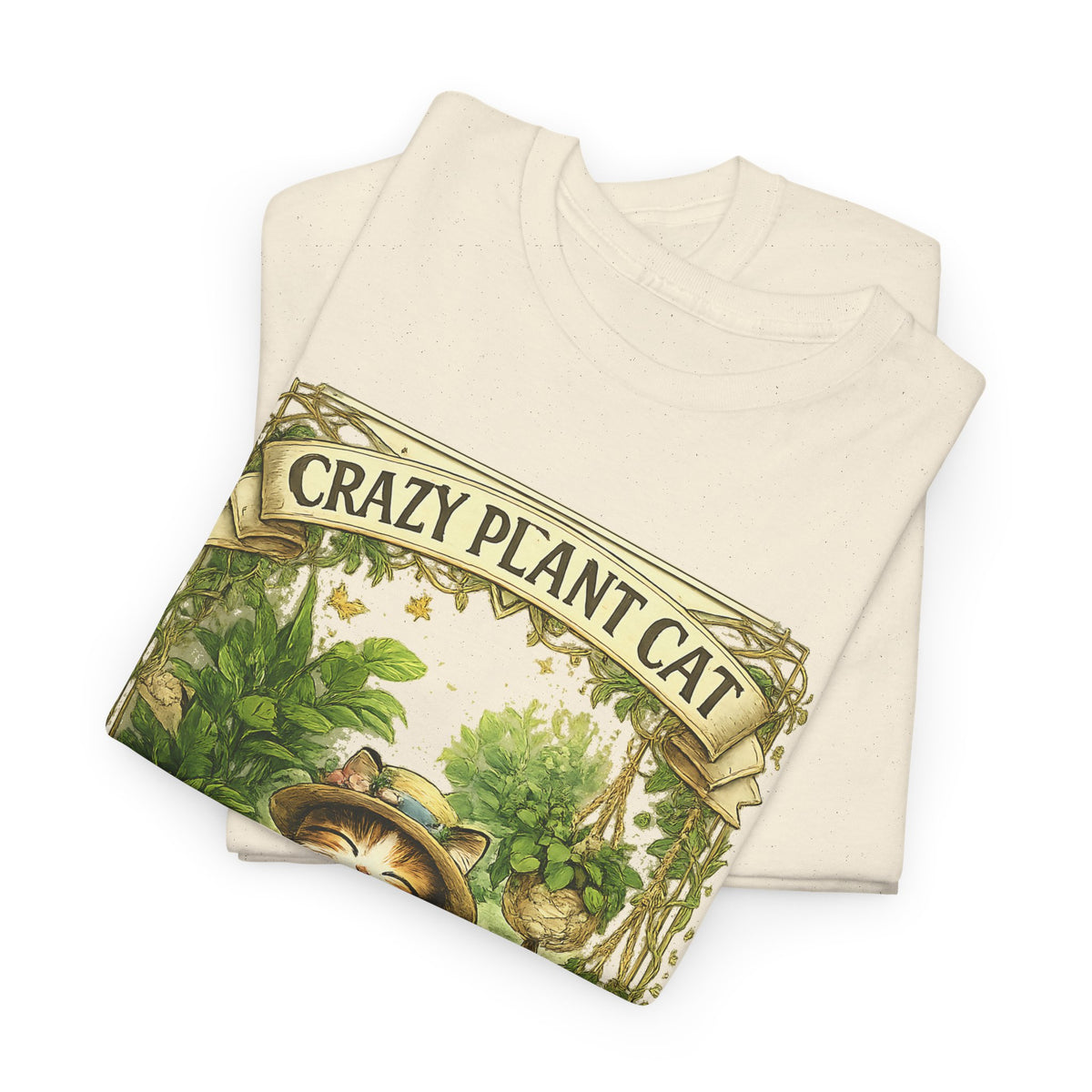 Crazy Plant Cat T-Shirt – Cat & Houseplant Botanical Graphic Tee