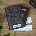 Personalized Passport Cover – Monogrammed Leaf Pattern Travel Wallet (Custom Name)
