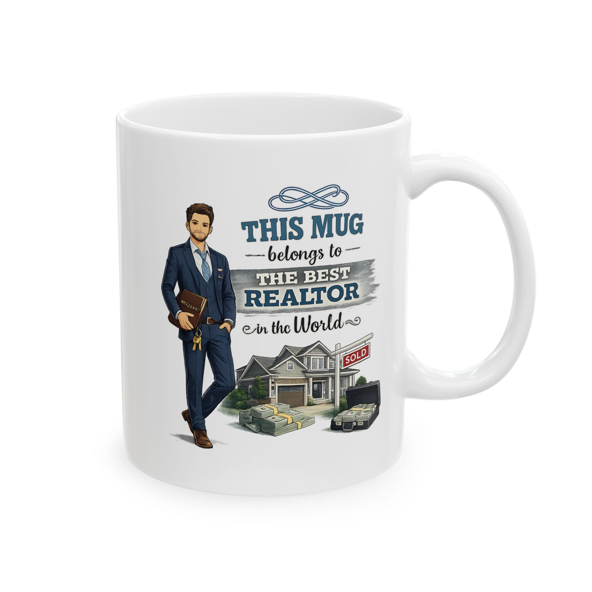Best Realtor Mug This Mug Belongs To The Best Realtor in the World, Real Estate Agent Coffee Mug Gift