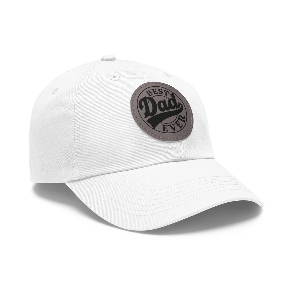 Best Dad Ever Leather Patch Hat – Father’s Day Gift Baseball Cap