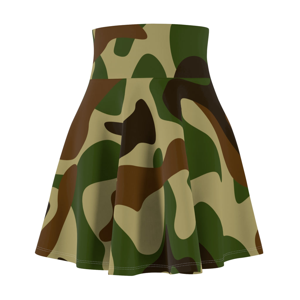 Camouflage Skater Skirt – Green Camo Print