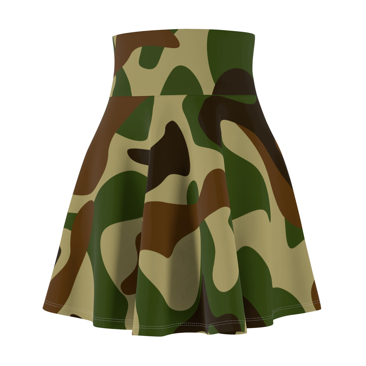 Camouflage Skater Skirt – Green Camo Print