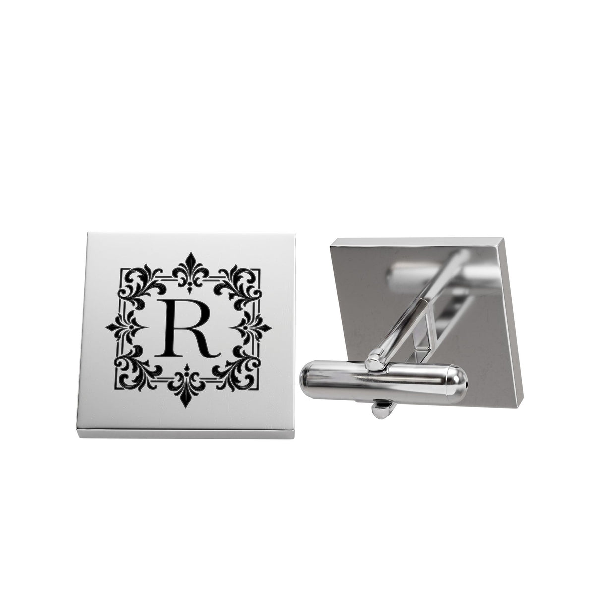 Personalized Silver Initial Cufflinks – Custom Monogram for Men