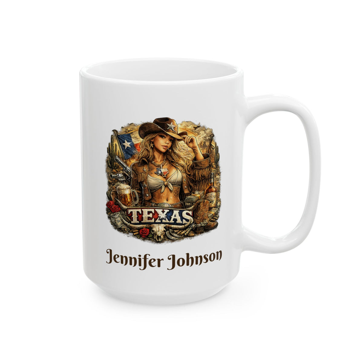 Personalized Texas Cowgirl Mug with Name – Western Gift