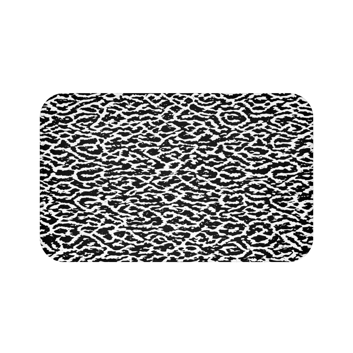 Black & White Animal Print Bath Mat – Modern Wild Bathroom Decor