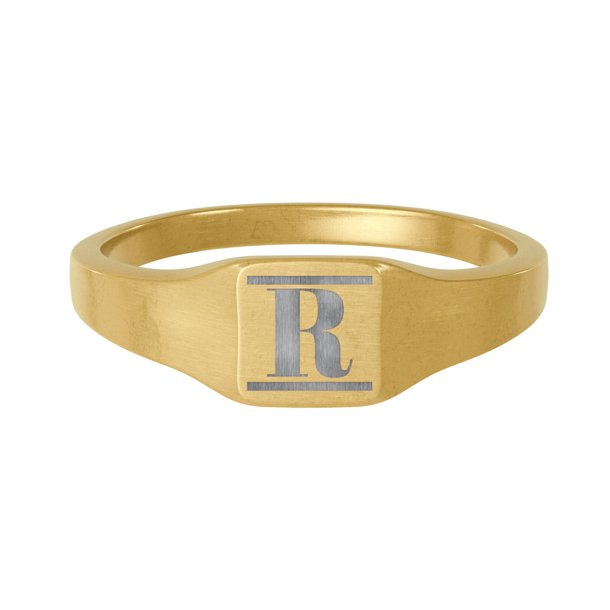 Personalized Initial Signet Ring – Engraved Square Ring