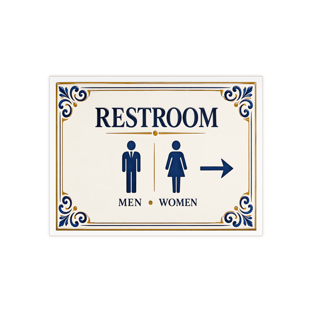 Decorative Ceramic Restroom Sign with Arrow – Men & Women – SE5
