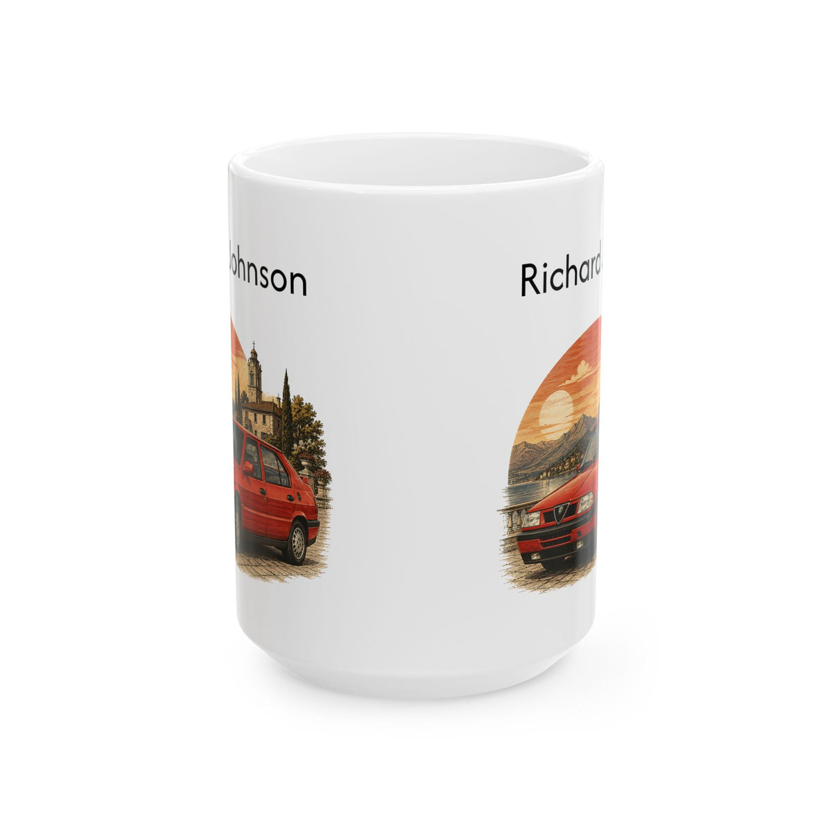 Personalized Name Classic Red Sports Car Mug – Vintage Italian Car Gift