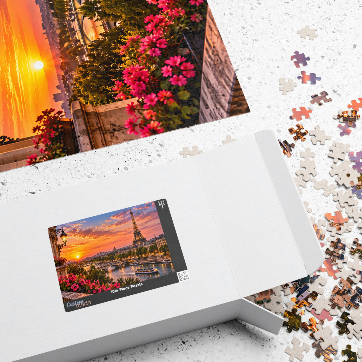 Paris France Puzzle – Eiffel Tower Sunset Jigsaw Puzzle 110/252/520/1014-Piece