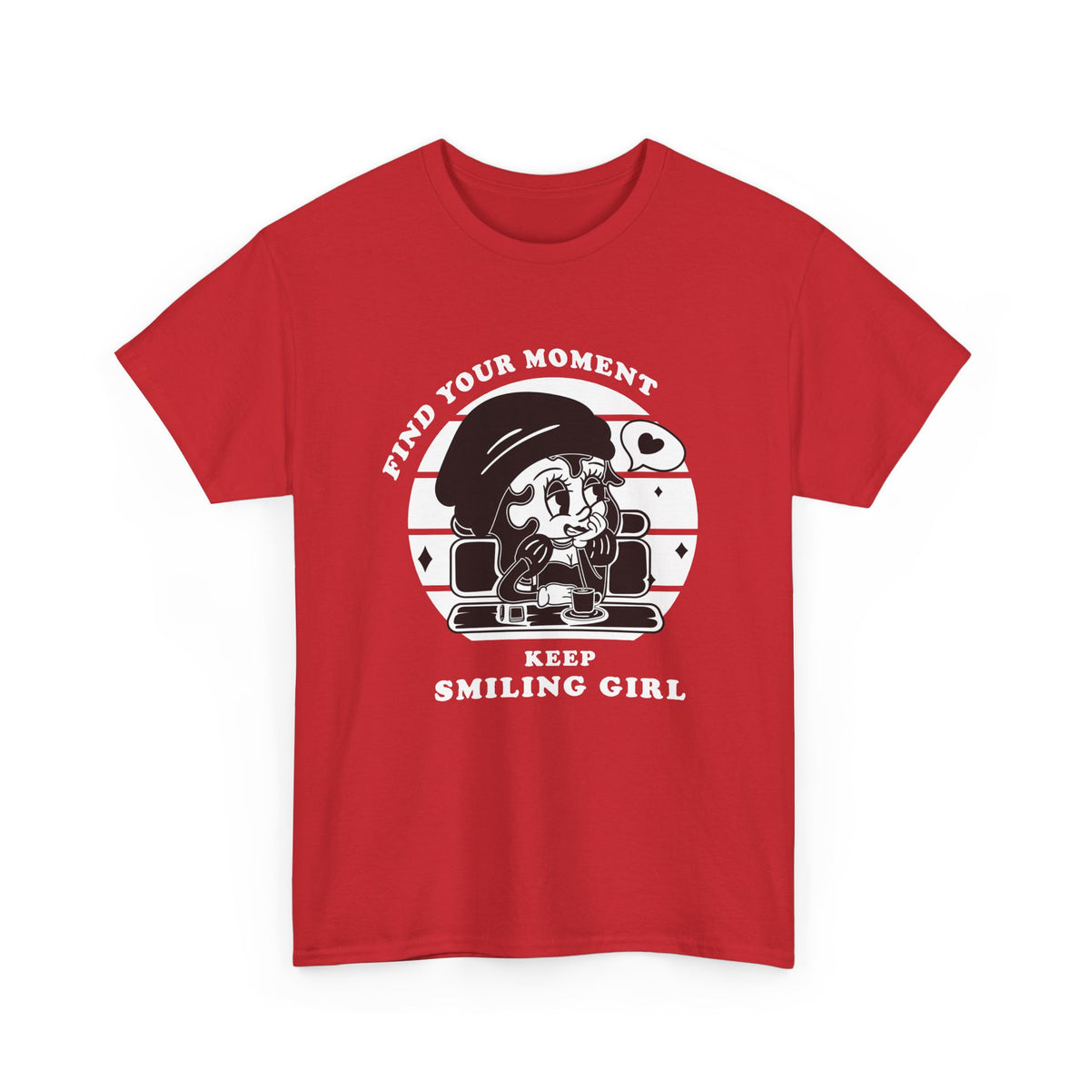 Keep Smiling T-Shirt – Vintage Girl Positive Quote Graphic Tee