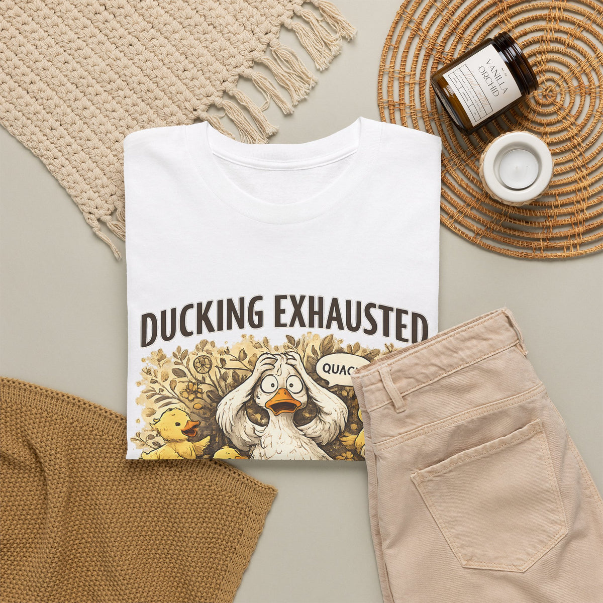 “Ducking Exhausted” T-Shirt – Funny Tired Mom Graphic Tee