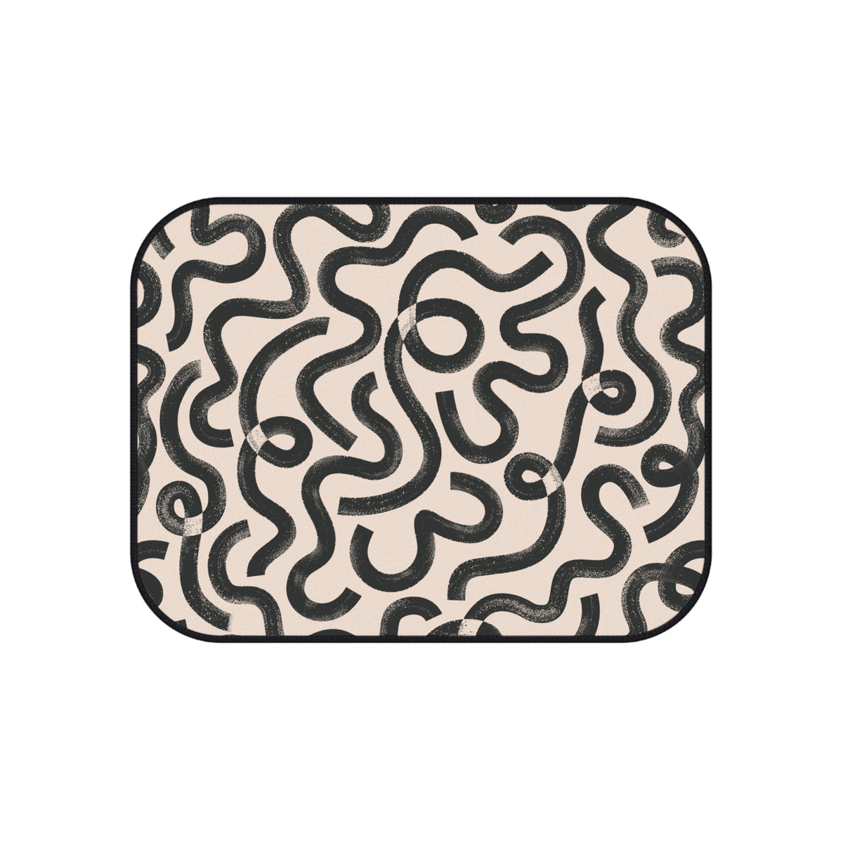 Beige Abstract Pattern Car Floor Mats – 4-Piece Set