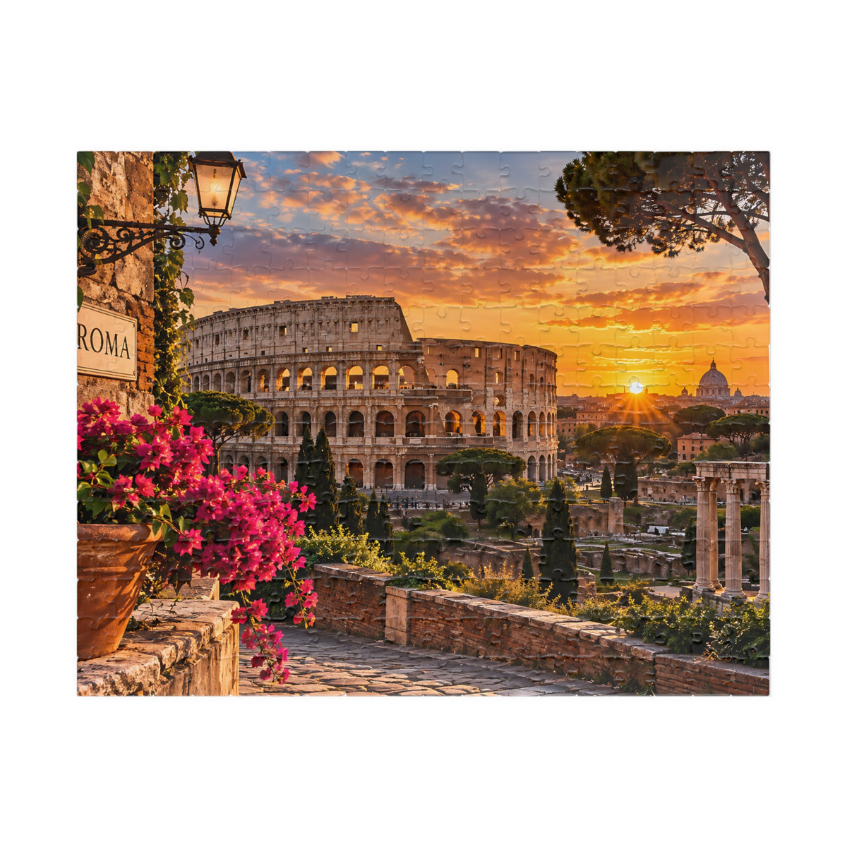 Rome Colosseum Puzzle – Italy Sunset Travel Jigsaw Puzzle (110, 252, 520, 1014-piece)