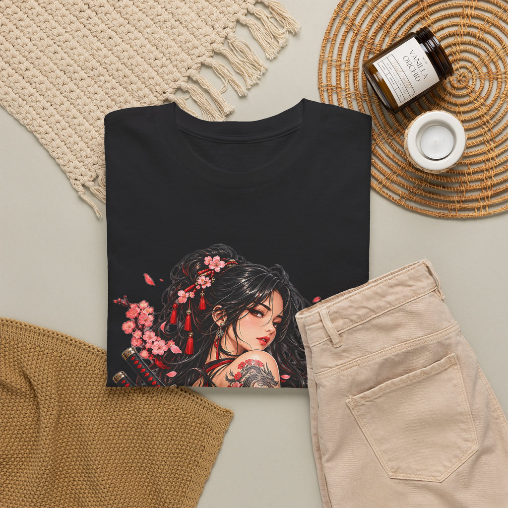 Japanese Samurai Girl T-Shirt – Dark Anime Warrior Graphic Tee