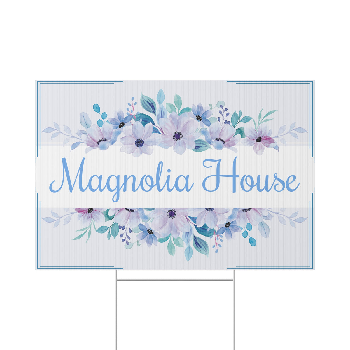 Personalized Floral House Name Yard Sign – Custom Property Sign Y5