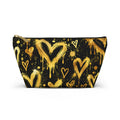 Gold Graffiti Hearts Pouch – Black & Gold Street Art Print