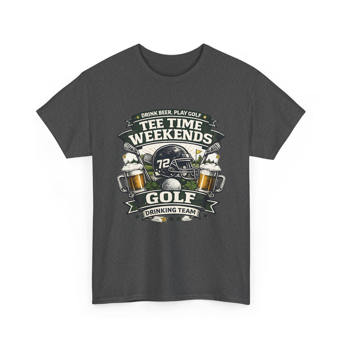 Golf & Beer T-Shirt – Tee Time Funny Golfing Graphic Tee