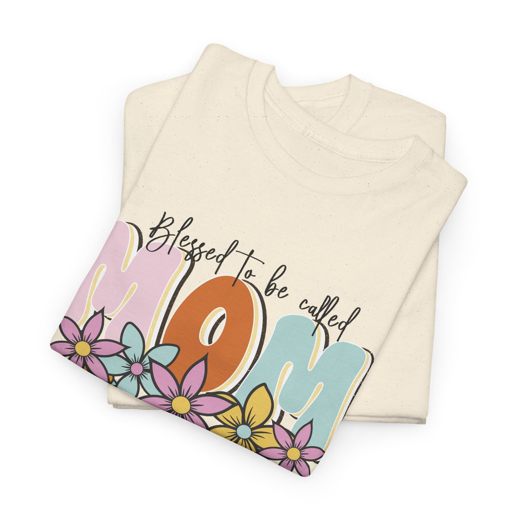 “Blessed to Be Called Mom” T-Shirt – Floral Motherhood Graphic Tee