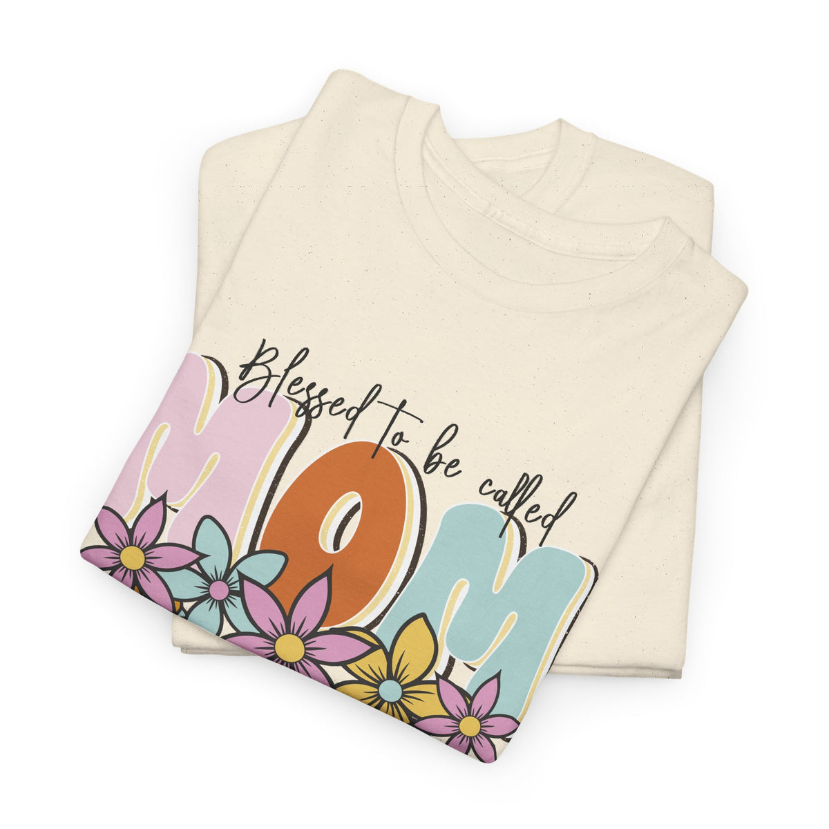 “Blessed to Be Called Mom” T-Shirt – Floral Motherhood Graphic Tee