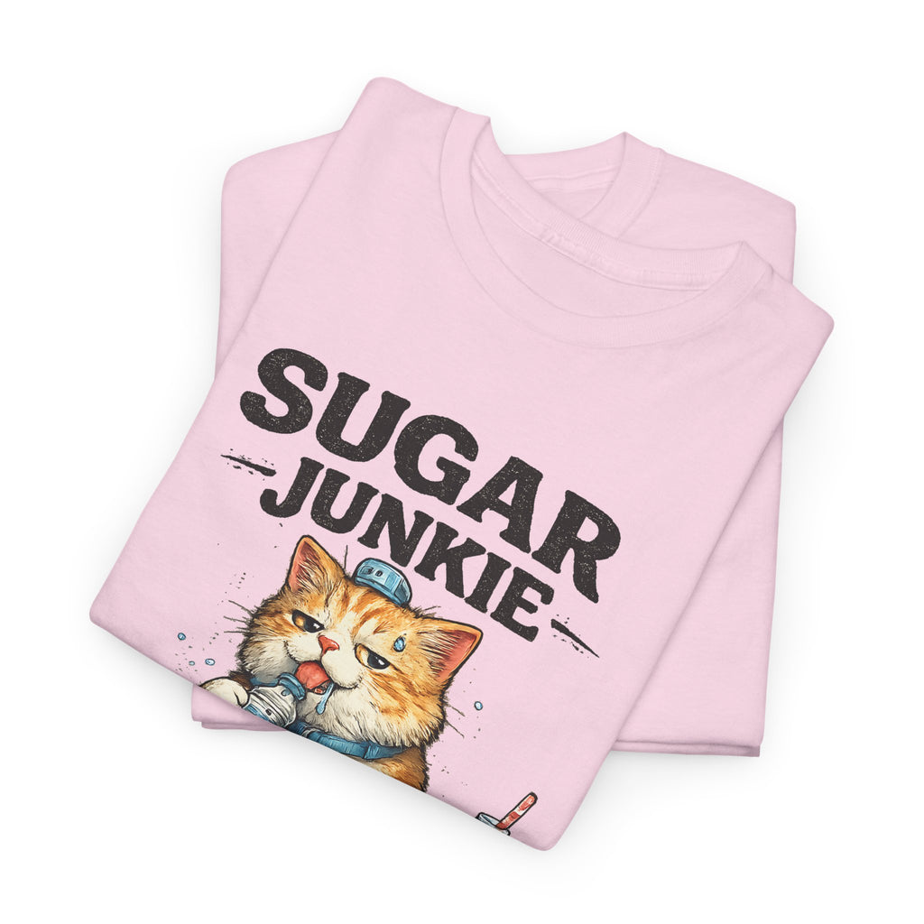 “Sugar Junkie – Diabetic Nightmare” T-Shirt – Funny Cat Graphic Tee