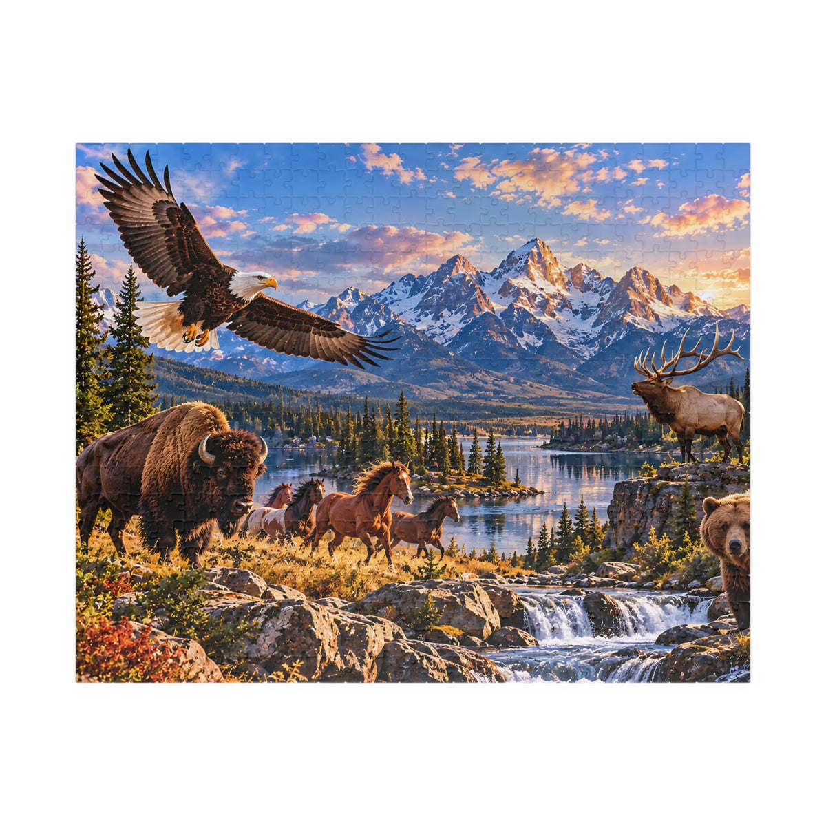 American Wildlife Puzzle – Mountain Wilderness Jigsaw Puzzle (110, 252, 520, 1014-piece)
